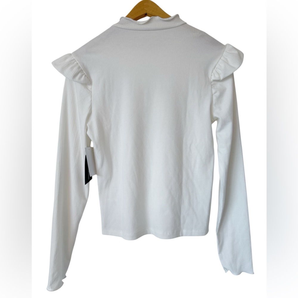 Ribbed Knit Ruffle Top - Picture 2 of 4
